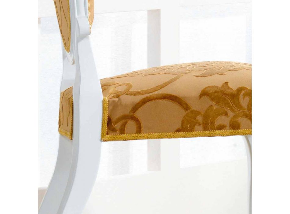 Karrige me dizajn klasik në dru me dekorime me gjethe ari Tristan Viadurini