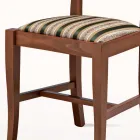 Karrige me dizajn klasik në dru dhe sedilje në pëlhurë Prodhuar në Itali - Dorina Viadurini