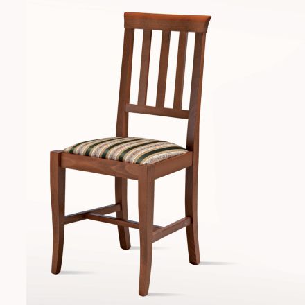 Karrige me dizajn klasik në dru dhe sedilje në pëlhurë Prodhuar në Itali - Dorina Viadurini