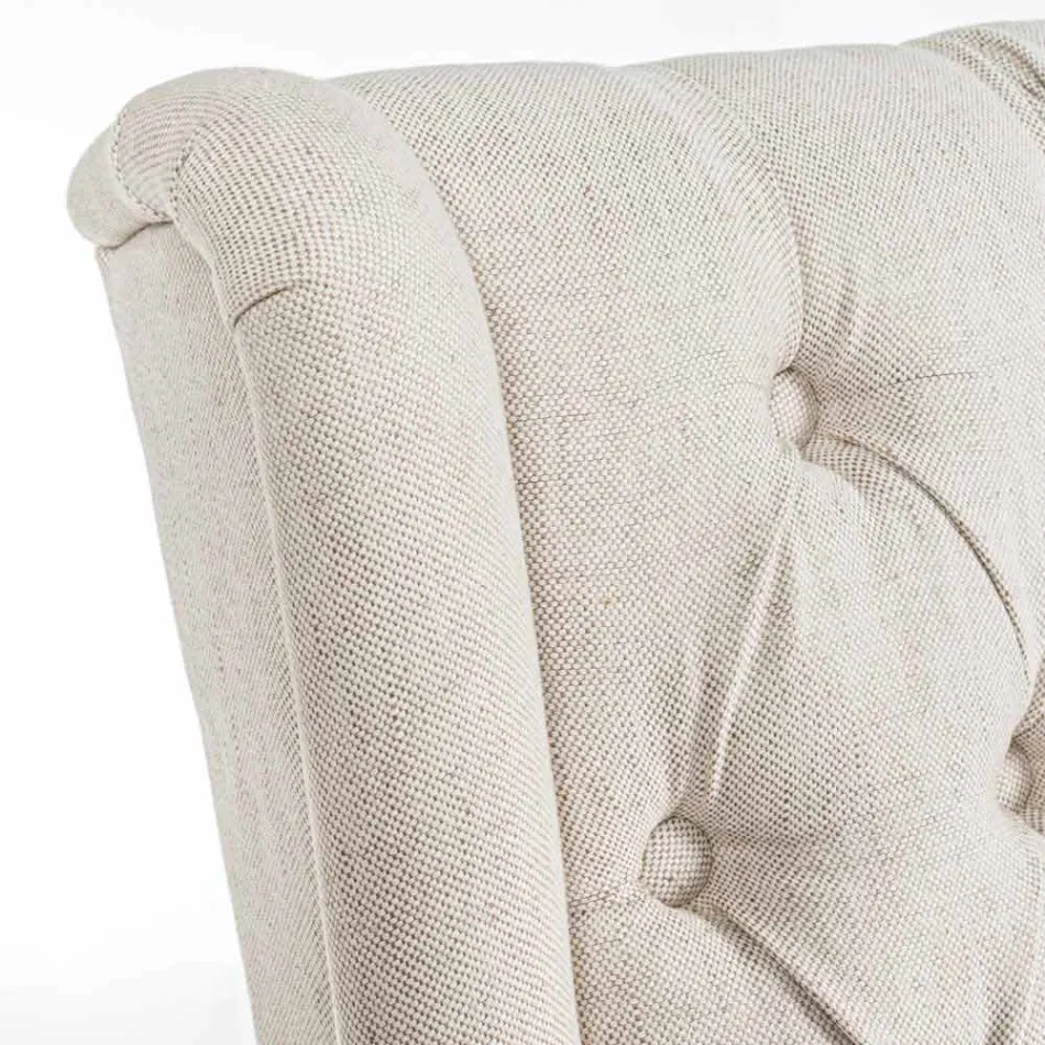 Karrige me dizajn klasik në pëlhurë dhe dru lisi 2 copë Homemotion - Forla Viadurini