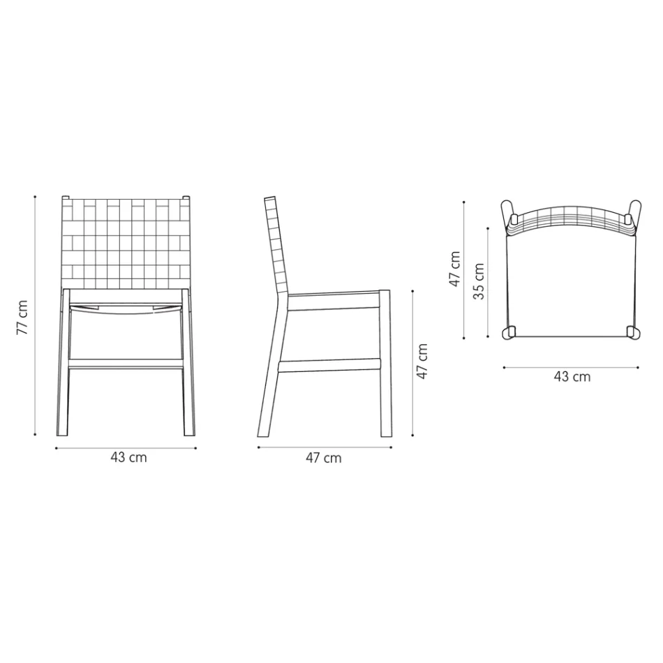 Karrige e cilësisë së lartë në dru ahu dhe lëkure e prodhuar në Itali, 2 copë - Nora Viadurini