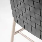 Karrige e cilësisë së lartë prej druri dhe lëkure ahu Prodhuar në Itali, 2 copë - Nora Viadurini