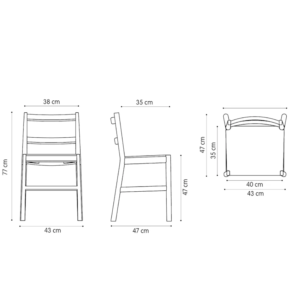 Karrige e kualitetit te larte ne dru Ahu Prodhuar ne Itali, 2 Cope - Nora Viadurini