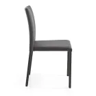 Karrige elegante me dizajn modern me lëkurë artificiale me ngjyra për dhomën e ndenjes - Grenger Viadurini