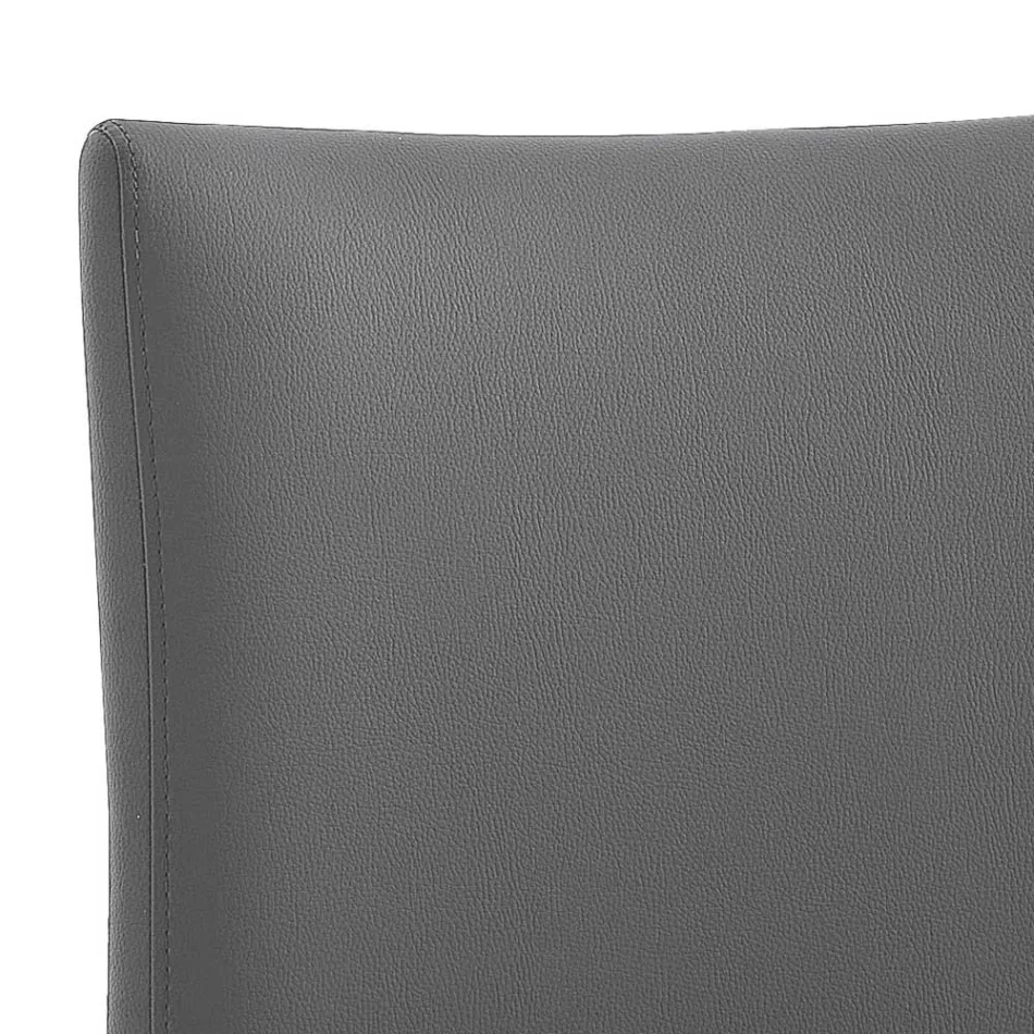 Karrige elegante me dizajn modern me lëkurë artificiale me ngjyra për dhomën e ndenjes - Grenger Viadurini