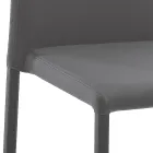 Karrige elegante me dizajn modern me lëkurë artificiale me ngjyra për dhomën e ndenjes - Grenger Viadurini