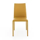 Karrige elegante me dizajn modern me lëkurë artificiale me ngjyra për dhomën e ndenjes - Grenger Viadurini