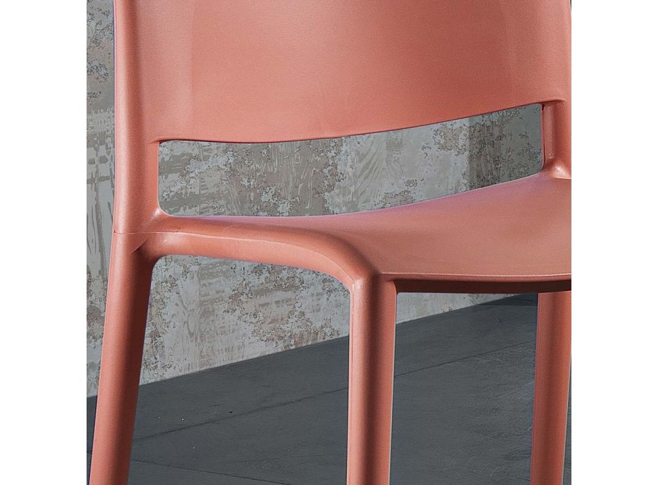 Karrige e stivueshme me dizajn modern në polipropilen me ngjyrë 4 copë - Rapunzel Viadurini