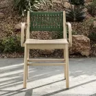 Karrige luksoze me mbështetëse krahësh në ahu dhe litar të zbardhur Prodhuar në Itali - Nora Viadurini