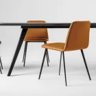 Karrige lëkure luksoze me këmbë metalike Prodhuar në Itali, 2 Copë - Molde Viadurini