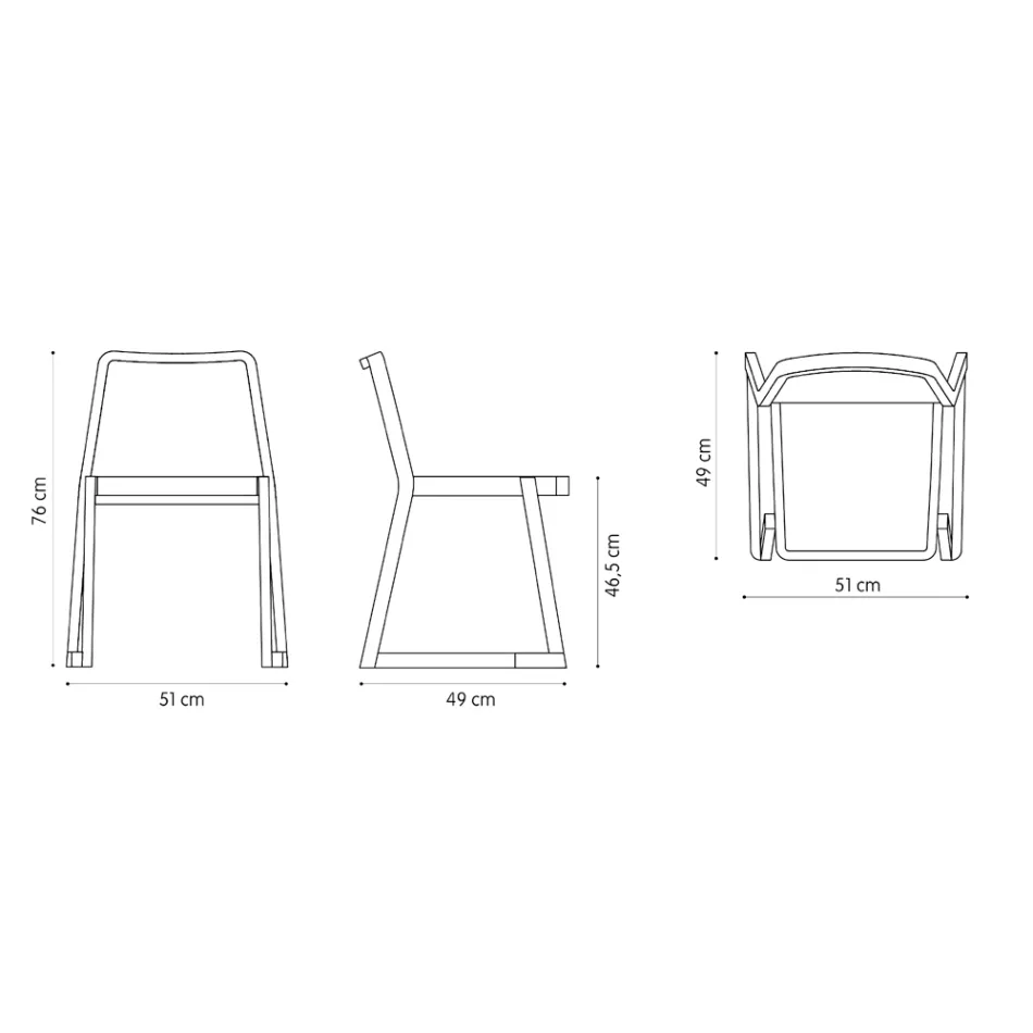 Karrige e stivueshme cilësore në dru ahu Prodhuar në Itali, 2 copë - Leipzig Viadurini