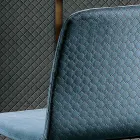 Karrige elegante e Dizajnit Modern në Kadife dhe Dru me Ngjyrë - Bizet Viadurini