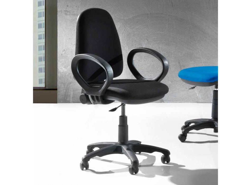 Karrige zyre moderne e kthyeshme ergonomike në lëkurë ose pëlhurë Faux - Calogera Viadurini