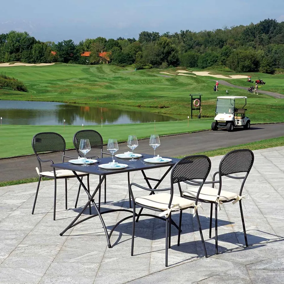 Karrige kopshti e grumbullueshme me strukturë hekuri me ngjyrë antracit - Nadege Viadurini