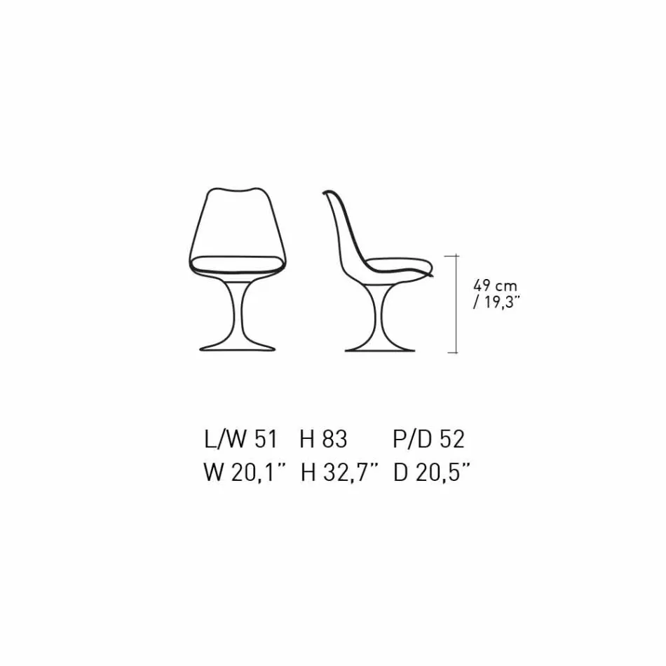 Karrige e kthyeshme në alumin të llakuar me sedilje lëkure të prodhuar në Itali - Cabiria Viadurini