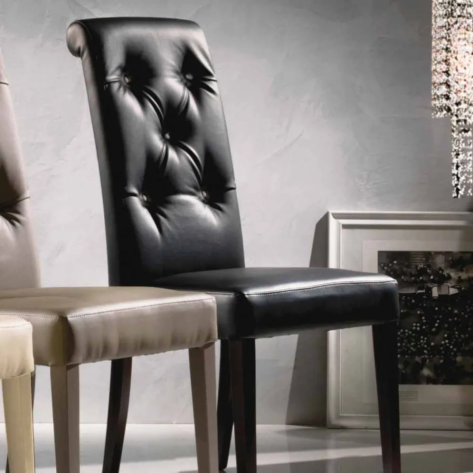 Karrige me dizajn të veshur me susta, me përpunim Capitonnè - Diana Viadurini