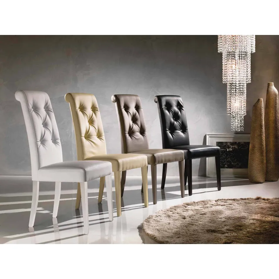 Karrige me dizajn të veshur me susta, me përpunim Capitonnè - Diana Viadurini