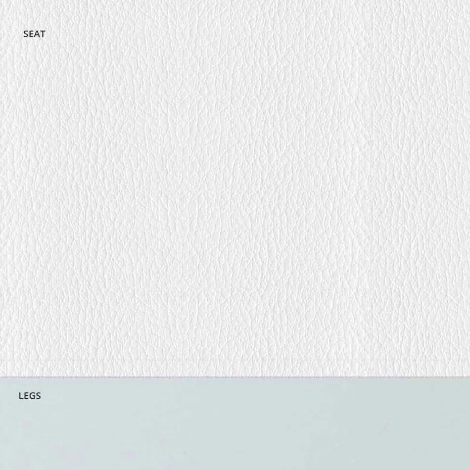 Karrige çeliku e mbushur dhe sedilje prej lëkure artificiale me buzë të bardhë - Nirvana Viadurini