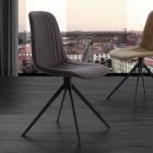 Karrige e veshur me susta në eko nubuck dhe metal, dizajn modern, Taranto Viadurini