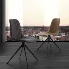 Karrige e veshur me susta në eko nubuck dhe metal, dizajn modern, Taranto Viadurini