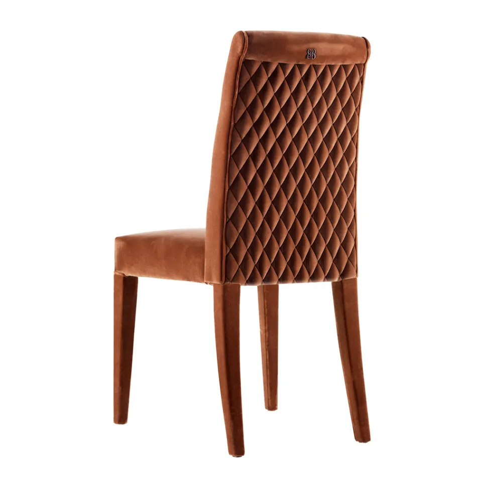 Karrige e ndenjur e ngurtë druri Grilli Zarafa e bërë në Itali, 2 copë Viadurini