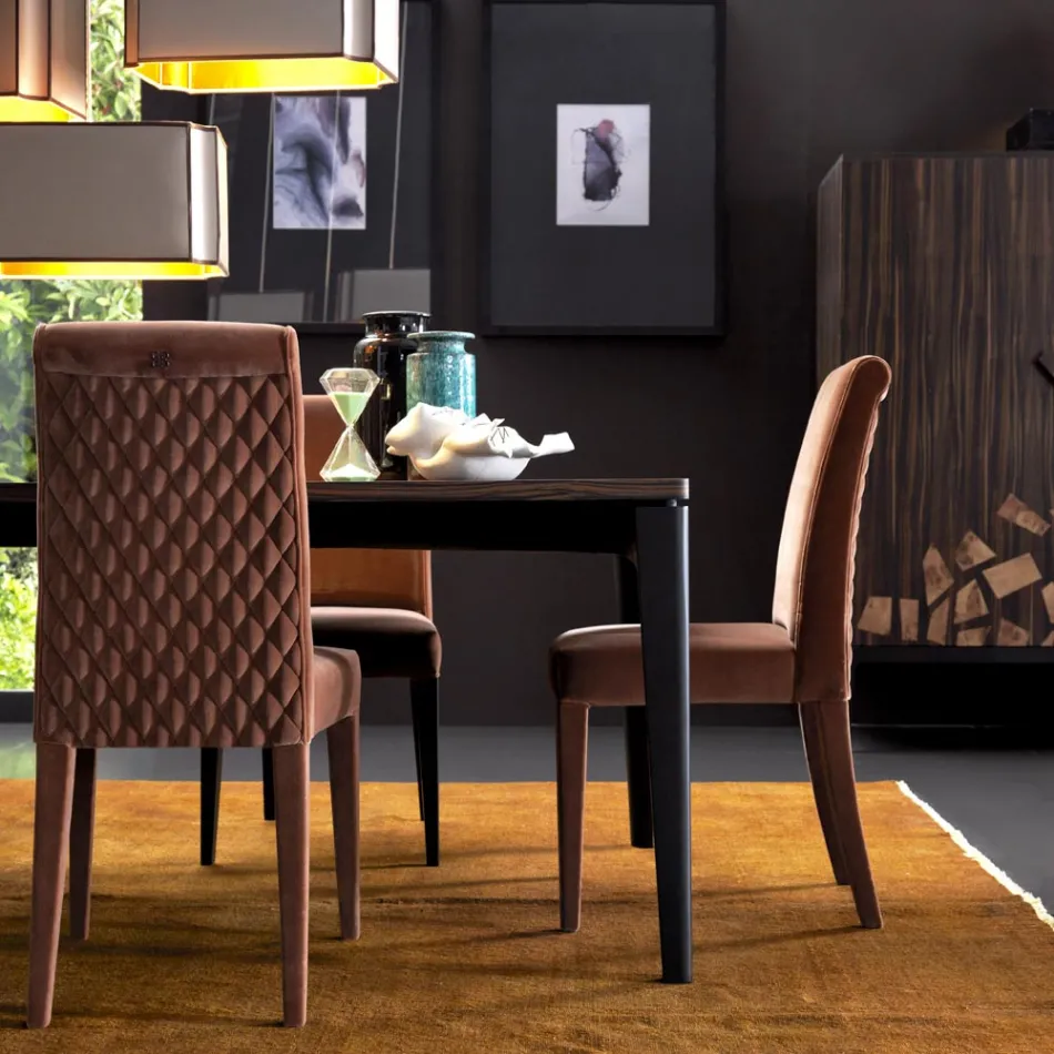 Karrige e ndenjur e ngurtë druri Grilli Zarafa e bërë në Itali, 2 copë Viadurini