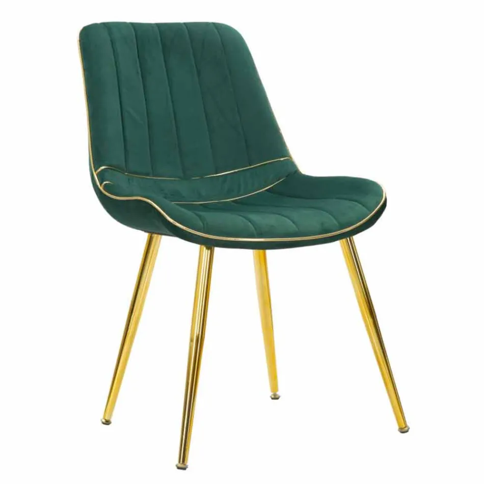 Karrige e Dhomës së Ngrënies me Dizajn të Lartuar nga Druri dhe Pëlhurë, 2 Copë - Kolly Viadurini