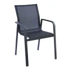 Karrige e stivueshme me krahë prej alumini dhe tekstile të bardhë ose gri - Greenstyle Viadurini