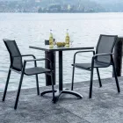 Karrige e stivueshme me krahë prej alumini dhe tekstile të bardhë ose gri - Greenstyle Viadurini