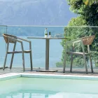 Karrige e stivueshme me sedilje prej tekstili dhe shpinë me thurje të përdredhur - Passion Viadurini