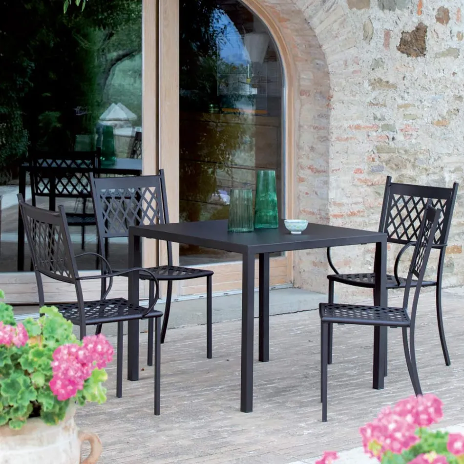 Karrige e jashtme e stivueshme në çelik të galvanizuar Prodhuar në Itali 4 copë - Celia Viadurini