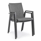 Karrige e jashtme e pirgshme në pëlhurë dhe alumini i pikturuar, 4 copë - Assia Viadurini