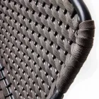 Karrige e stackable Garden me Armrests Metal dhe litar, 4 Copë - Kabare Viadurini