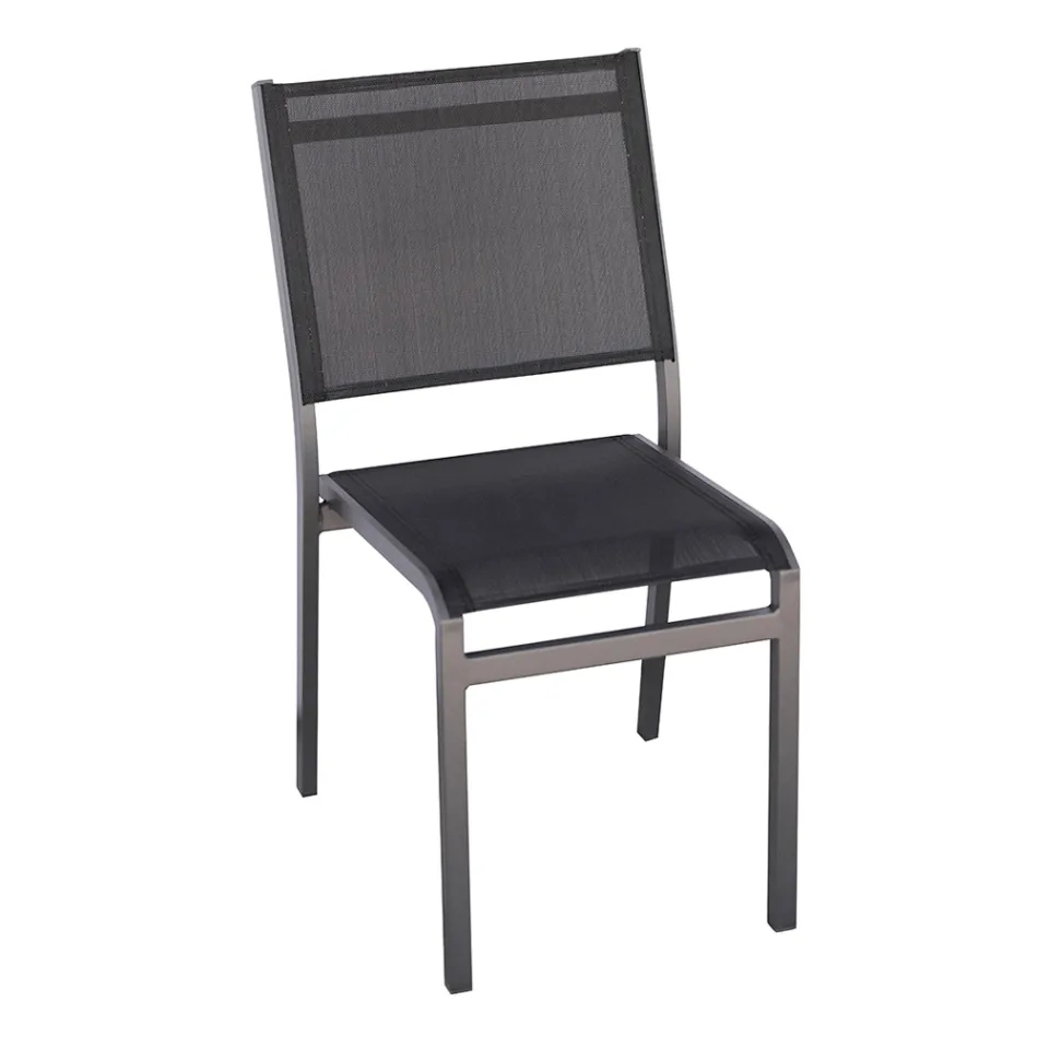 Karrige kopshti e grumbullueshme nga alumini dhe tekstili i bardhë ose gri - Floraforma Viadurini