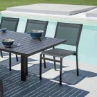 Karrige kopshti e grumbullueshme nga alumini dhe tekstili i bardhë ose gri - Floraforma Viadurini