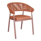 Karrige alumini e grumbullueshme me jastëk me litar dhe mbështetëse - Frescultura Viadurini