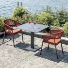 Karrige alumini e grumbullueshme me jastëk litar dhe mbështetëse - Frescultura Viadurini