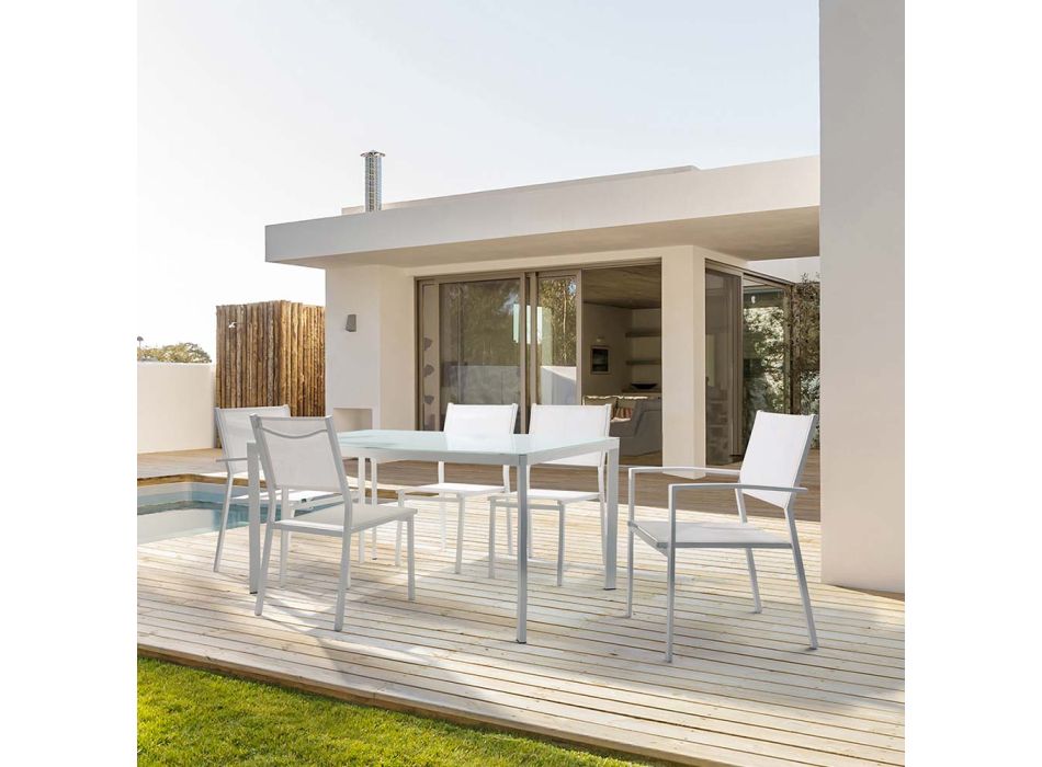 Karrige e stivueshme në alumin dhe tekstile për kopshtin, dizajn modern - Franz Viadurini