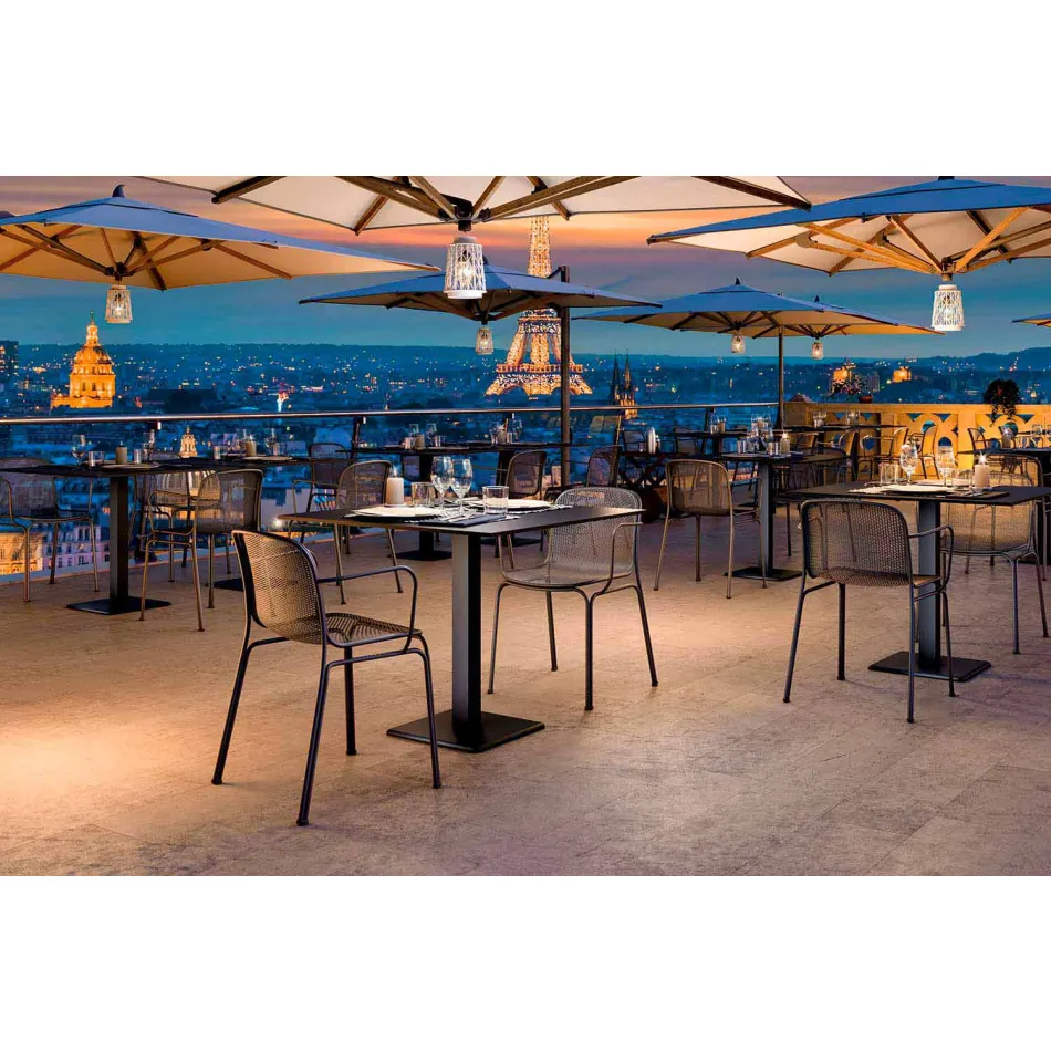 Karrige metalike në natyrë stackable Made in Italy, 4 Pieces - Verna Viadurini