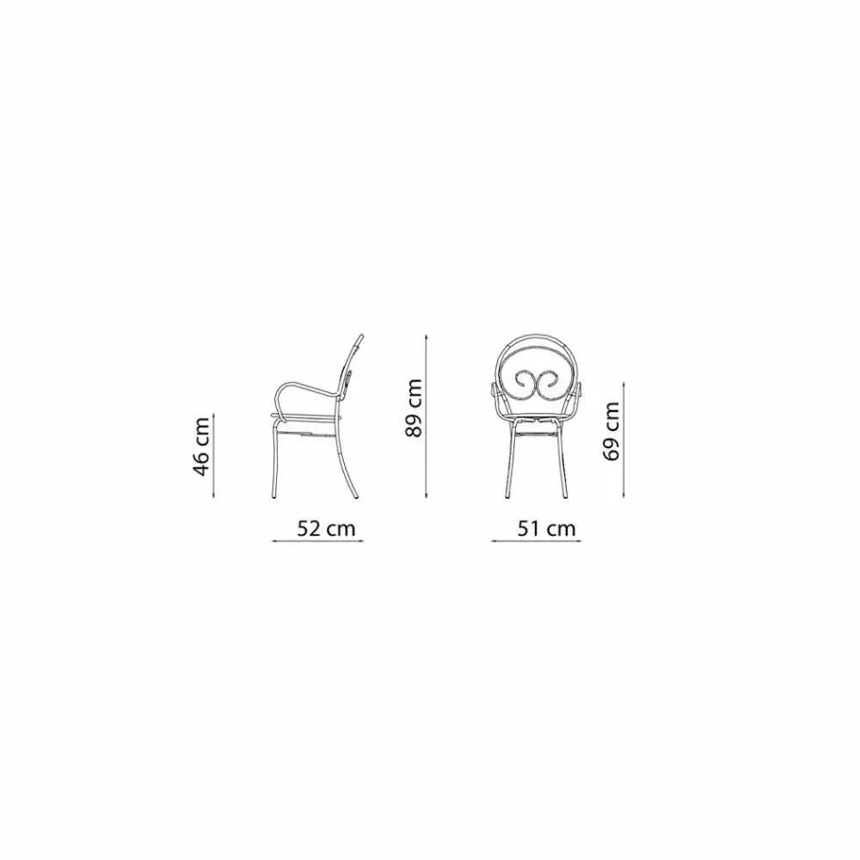 Karrige në natyrë stabile në metal bërë në Itali, 2 copë - Autoritet Viadurini