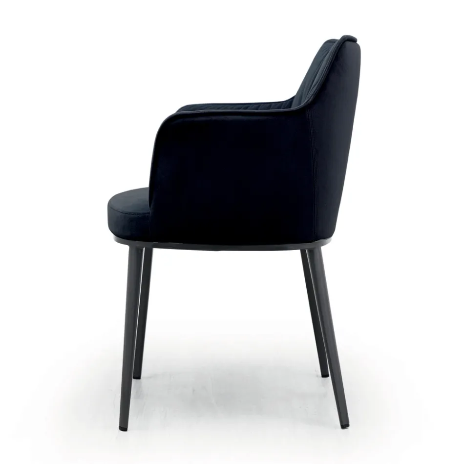 Karrige çeliku me sedilje të mbuluar me kadife Prodhuar në Itali - Arisa Viadurini