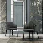 Karrige çeliku me sedilje të mbuluar me kadife Prodhuar në Itali - Arisa Viadurini