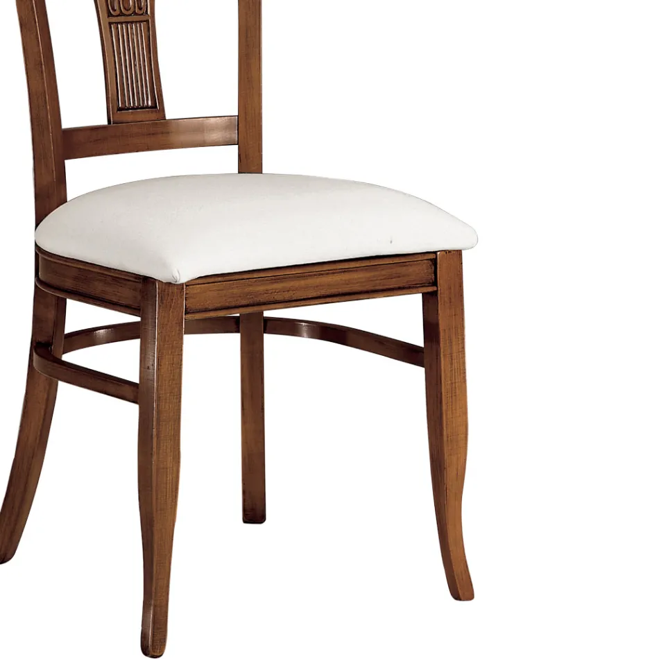 Karrige prej lëkure eko-lëkure të bardhë dhe dru vishnje të patinuar Prodhuar në Itali - Dolomite Viadurini