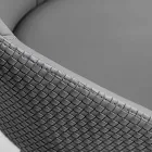 Karrige eko-lëkure me shpinë të zbukuruar dhe bazë metalike të zezë, 2 copë - Nima Viadurini