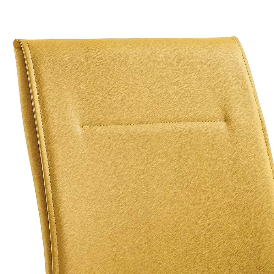 Karrige e dhomës së ngrënies prej lëkure artificiale Dizajn elegant modern - Granger Viadurini