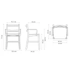 Karrige me ahu te ngurte me mbajtes krahesh dhe sedilje te mbushur Prodhuar ne Itali - Nora Viadurini