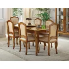 Karrige klasike prej druri me pëlhurë luksoze të veshur me susta Prodhuar në Itali - Majesty Viadurini