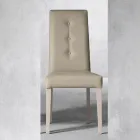 Karrige druri dhe sedilje eko-lekure me butona me dizajn italian - Mircea Viadurini