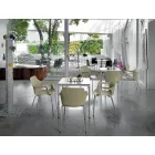 Karrige e qëndrueshme metalike dhe polipropileni e bërë në Itali, 4 copë - karamel Viadurini