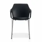 Karrige e qëndrueshme metalike dhe polipropileni e bërë në Itali, 4 copë - karamel Viadurini